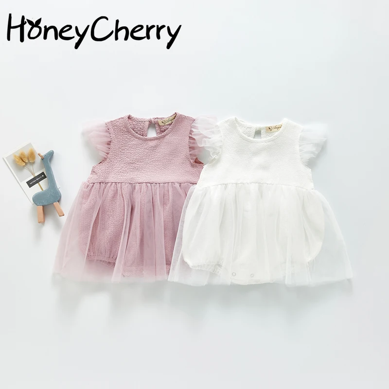

Summer new girl baby Princess Bodysuits sweet gauze leotard newborn clothes infant girl clothes