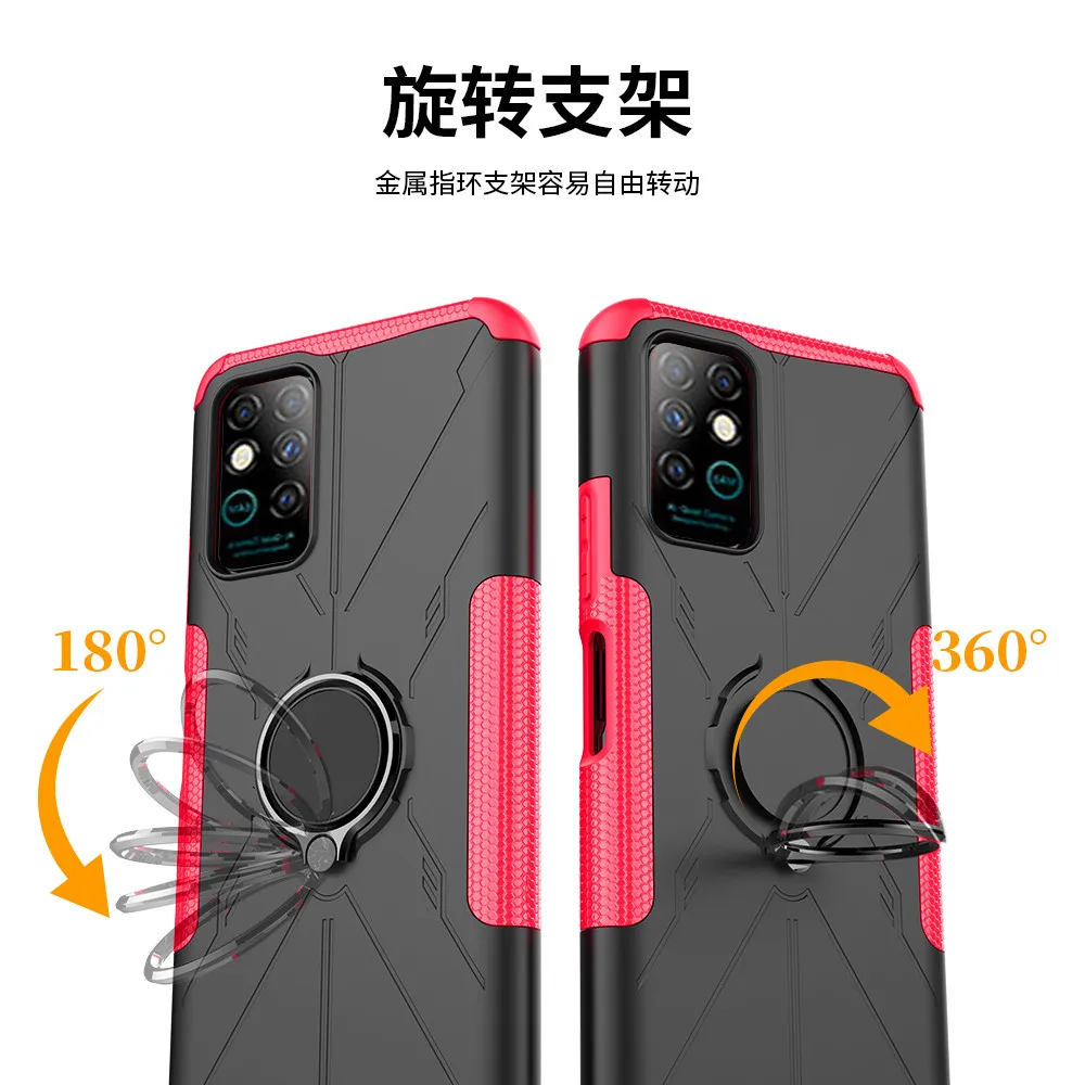 for infinix note 8 case luxury ring back cover stand armor shockproof case for infinix note8 infinix x692 phone case free global shipping