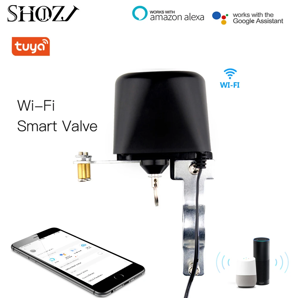Sistema de Automação Controle de Válvula para Gás Voz com Alexa Wifi Válvula Inteligente Residencial Água Trabalho Controle Google Casa Hogar &