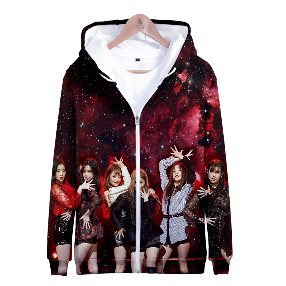 (G)I-DLE South Korean clothes cos coat autumn and winter Zipper hooded sweatshirt unisex parent-child love | Женская одежда