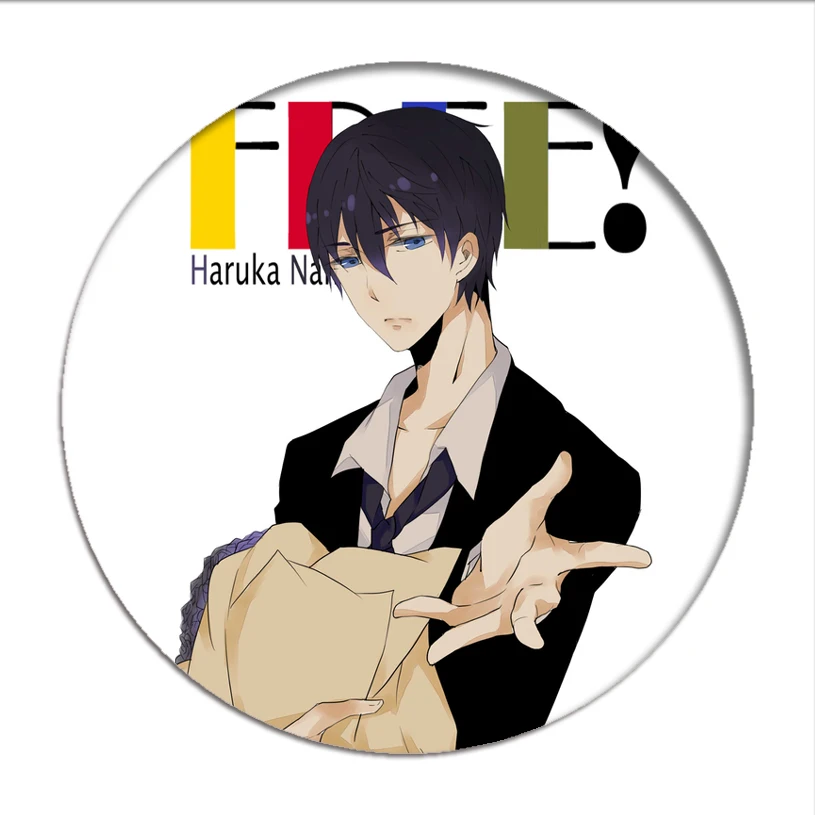 Бесплатно! Iwatobi плавать Косплей рюкзак значки Nanase Haruka брошь заколки Тачибана