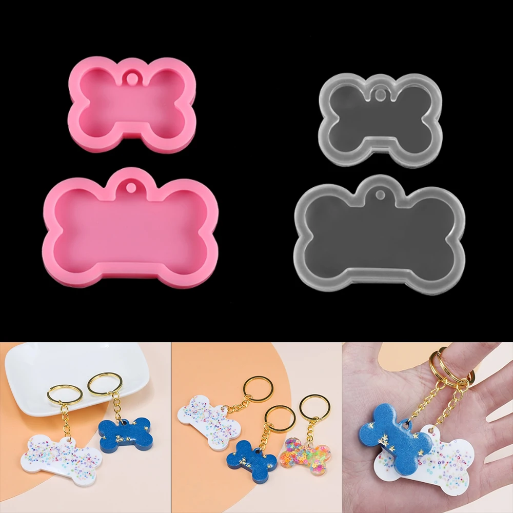 1 шт. форма кость Собаки силиконовые формы для брелок с биркой собак подвески эпоксидная смола литье DIY