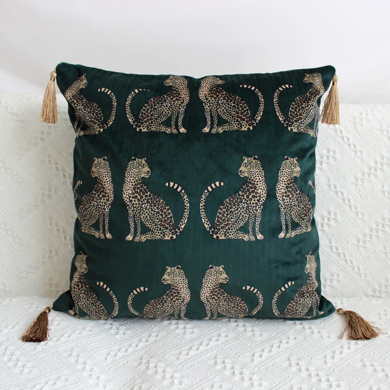 Леопардовая кисточка мягкая бархатная Талия прямоугольная квадратная наволочка