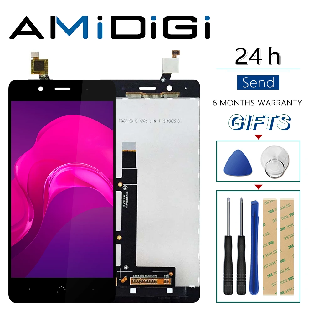 Для BQ Aquaris X5 Plus ЖК дисплей + сенсорный экран дигитайзер стеклянная панель