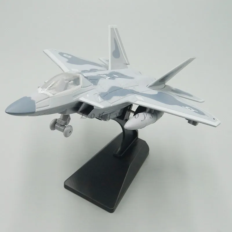 Модель литая самолета модель US F-22 Raptor Jet Fighter игрушка со звуком и светильник 1:87 |