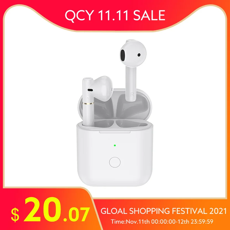 

Беспроводные Игровые наушники QCY T8S TWS, звук AAC HD, длительный срок службы батареи