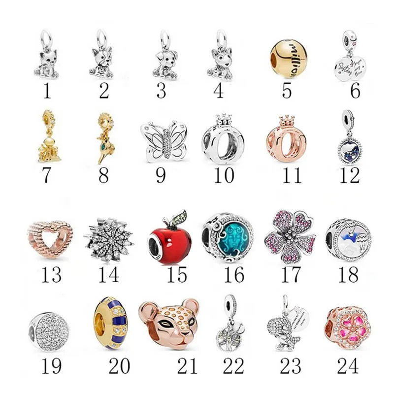 

Authentic 925 Sterling Silver Apple Lion Life Tree Earth Charm Is Suitable For The Original Pandora Women's Bracelet Necklace