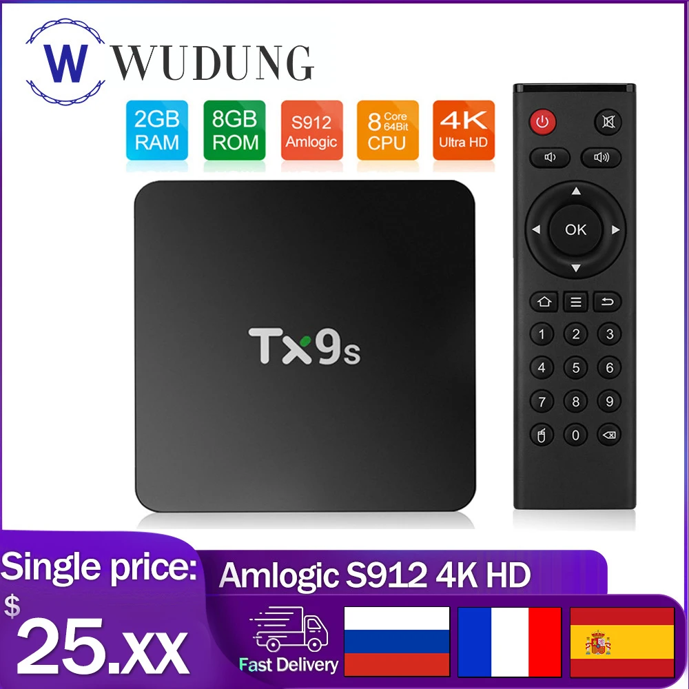 ТВ-приставка TX9S Android Tv Box Восьмиядерный процессор Amlogic S912 2 Гб ОЗУ 8 ПЗУ 4G Wifi 4K