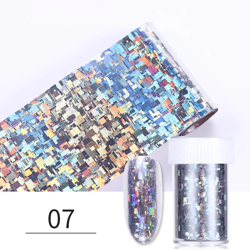 Pattern7 Голографические наклейки из фольги для ногтей лазерное сердце фейерверк геометрический смешанный принт переводная наклейка для ногтей для дизайна ногтей DIY Красота дизайн - Цвет: Pattern7