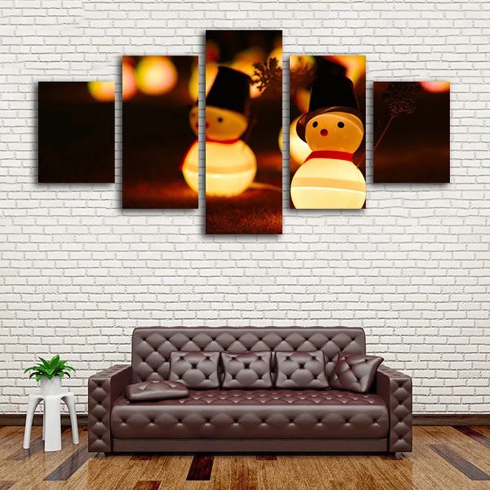 Living Room Wall Art Pictures HD Printed 5 Piece/Pcs Light Christmas Toy Modern Painting On Canvas Home Decor Poster Framework | Дом и сад