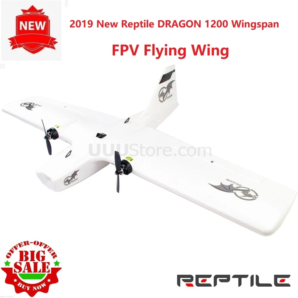 

2019 New Reptile DRAGON 1200 Wingspan 1200mm FPV Flying Wing EPP Foam Support Runcam GoPro FPV Camera KIT PNP