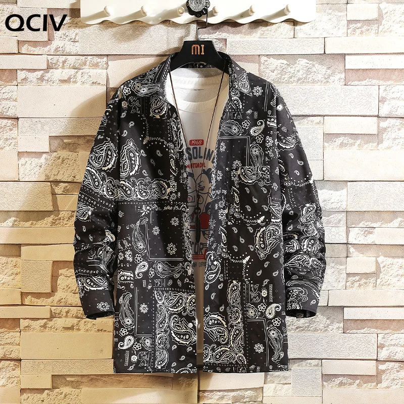 

Oversized 5XL Shirt Men Long Sleeve Shirts Harajuku Hip Hop Top Spring West printing Casual Men's Clothing New