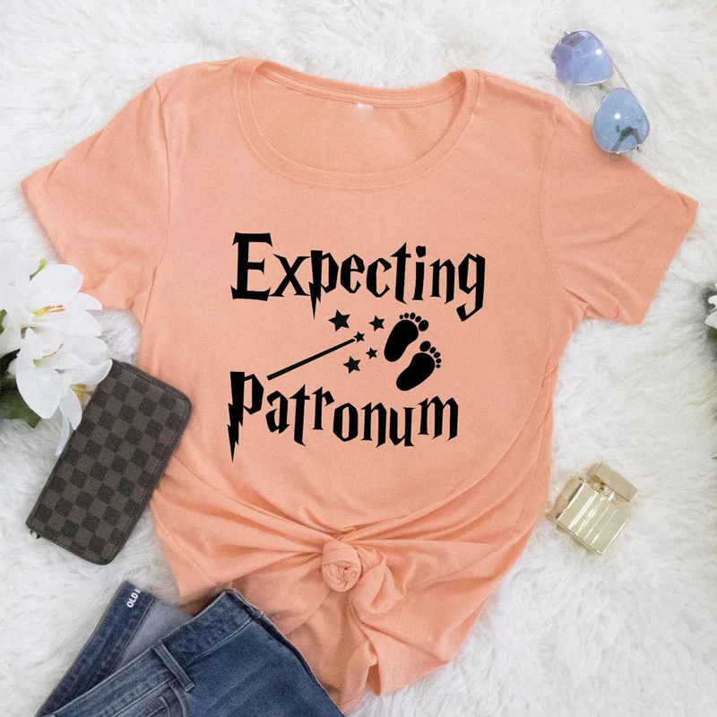 

Pregnancy Clothes Expecting Patronum Maternity T Shirt Short Sleeved Tops for Women Woman Tshirts