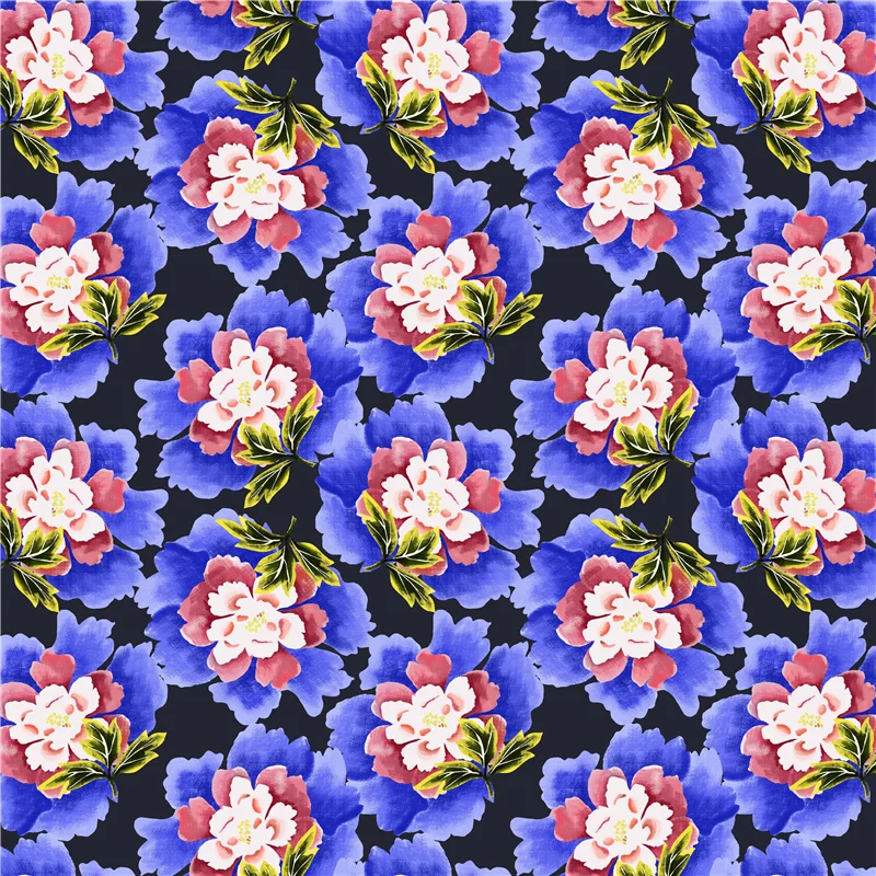 

Платье из эластичной ткани для бикини, голубой цветочный узор, индивидуальный принт, ткань ручной работы «сделай сам» DZ003, женская одежда