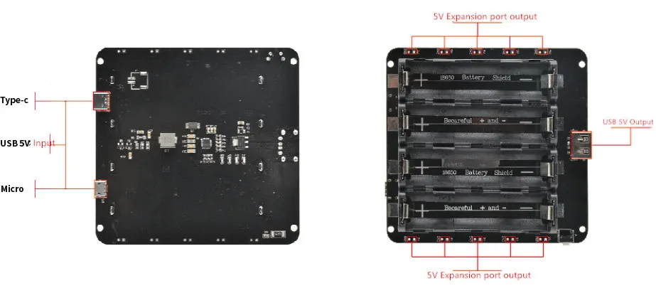 ESP32 ESP32S 4x18650 Литий Защита аккумулятора V9 Плата расширения 3 V/1A 5 V/3A Тип C Micro USB Мощность банк Батарея зарядный модуль
