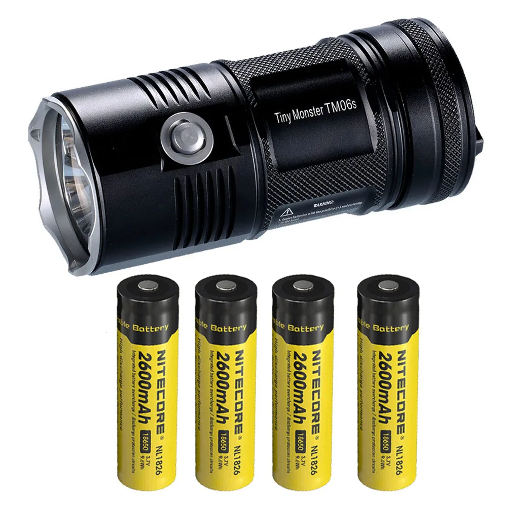 TM06S 2600mAh NITECORE TM06S портативный фонарик 4 × CREE XM-L2 U3 светодиоды Макс 4000 складной фонарик луч бросок 359 м уличный фонарик для поиска спасательных - Испускаемый цвет: TM06S 2600mAh