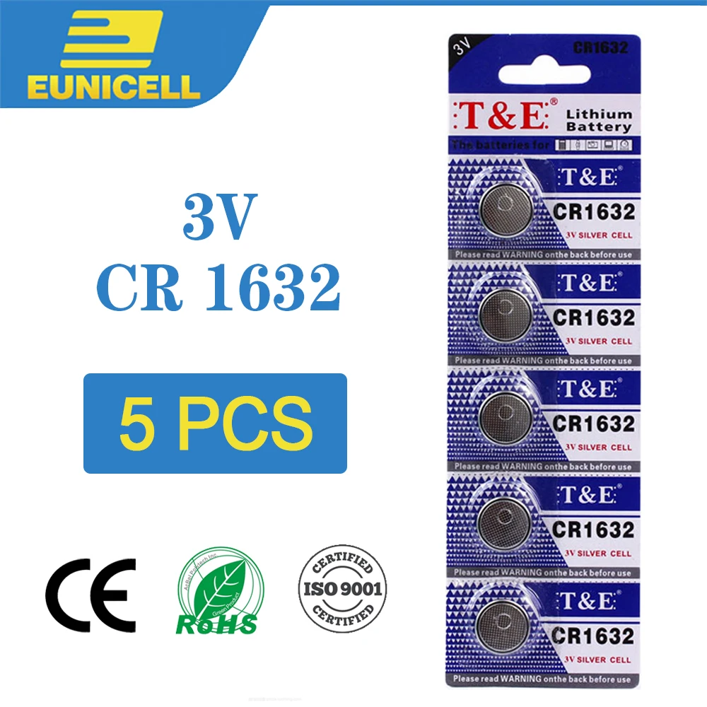 Литиевая батарея 3 в CR1632 CR 1632 5 шт. кнопочные батареи EE6224 ECR1632 DL1632 KCR1632 LM1632 для часов