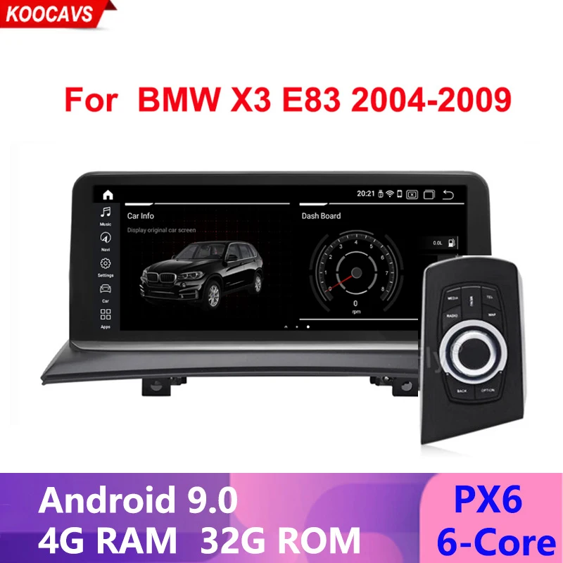 Автомобильный мультимедийный экран IPS 10 25 &quotAndroid 9 0 PX6 для BMW X3 E83 2004 09 GPS Navi Стерео