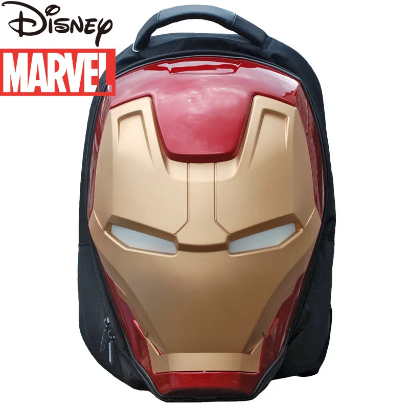 

Disney Marvel Iron Man 3D Luminous Men's Backpack Fashion Large Backpack Canvas School Bag Student Gift