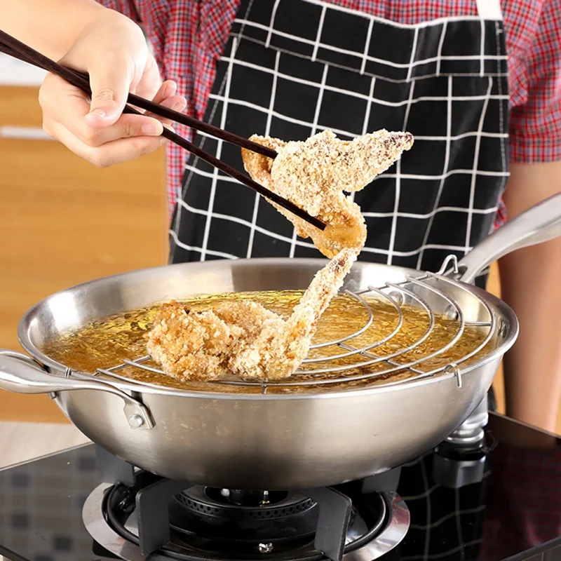 Stainless Steel Fried Food Filter Kitchen Fryer Dish Rack Steam Tools for Chicken Fries Cooking | Дом и сад