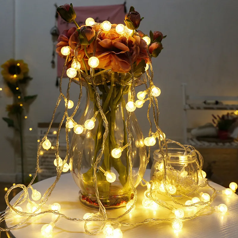

Led Lights Bubble Ball Lamp String Battery Powered Fairy Holiday Lighting Garland for Christmas Wedding Decoration Led Light