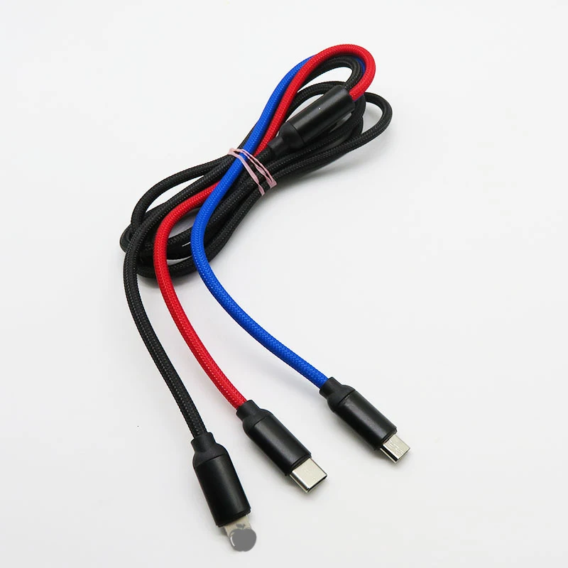 3 в 1 type C/8 Pin/Кабель зарядного устройства микро-usb для iPhone X Xr универсальный кабель быстрой зарядки для samsung S9 S8 Xiaomi зарядное устройство Шнур