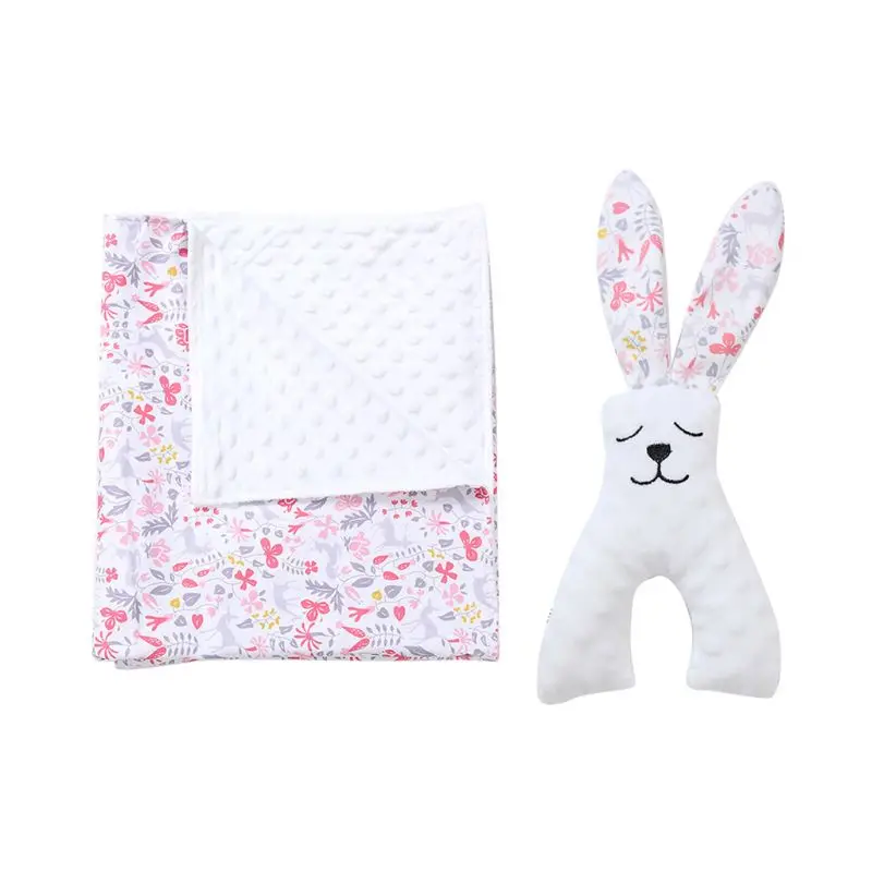 

Pcs/set Newborn Baby Stretch Blanket Doll Set Infants Strollers Warm Blankets