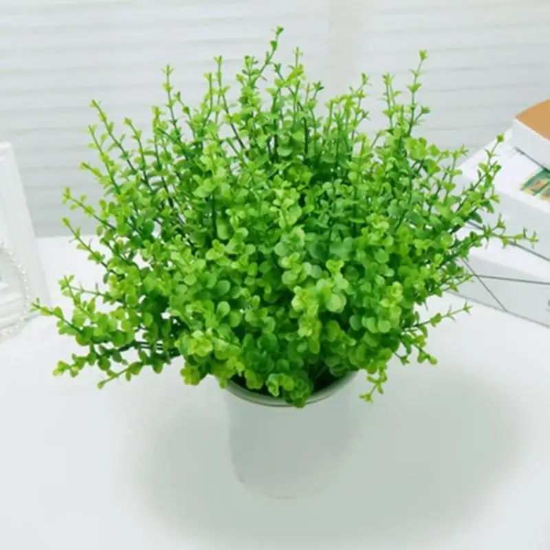 

7 Branches Artificial Plants Eucalyptus Grass Plastic Ferns Green Leaves Fake Flower Plant Wedding Home Decoration Home Decors