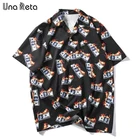 Рубашка Una Reta мужская летняя, гавайская пляжная блузка, модная повседневная, яркая, в стиле хип-хоп, с принтом доллара, мужские топы в стиле Харадзюку, Прямая поставка