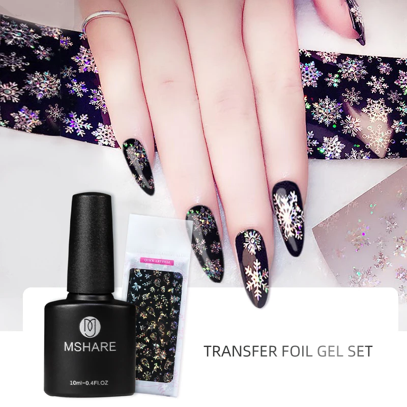 MSHARE набор голографических рождественских снежинок|Гель для ногтей| |