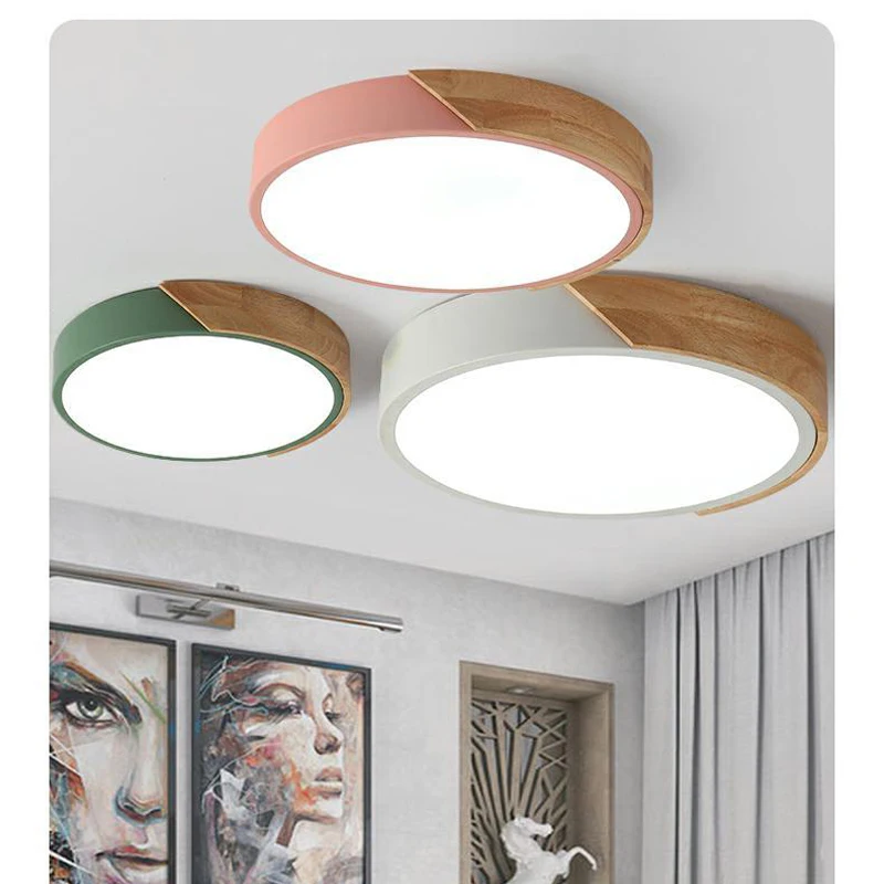 $38.06 Nordic Macaron Creative Personality Bedroom Round Lamp Simple Modern Ceiling Lamp Living Room Ceiling Lamp Led Lamp