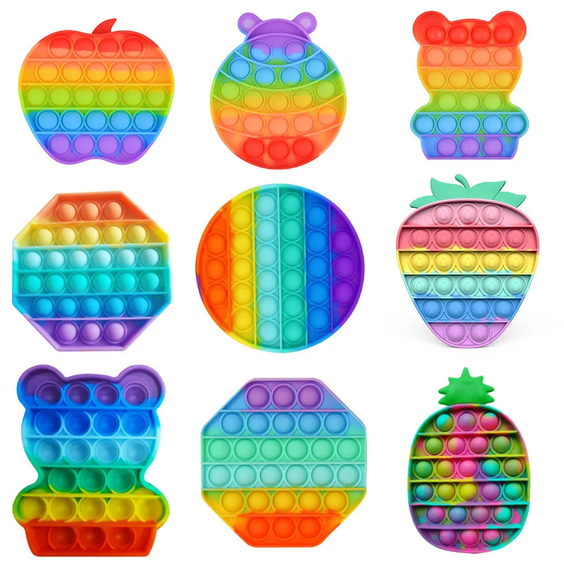 

Pineapple Pop Fidget Reliver Stress Toys Rainbow Push Its Bubble Antistress Toys Sensory Toy To Relieve Autism Free Shipping