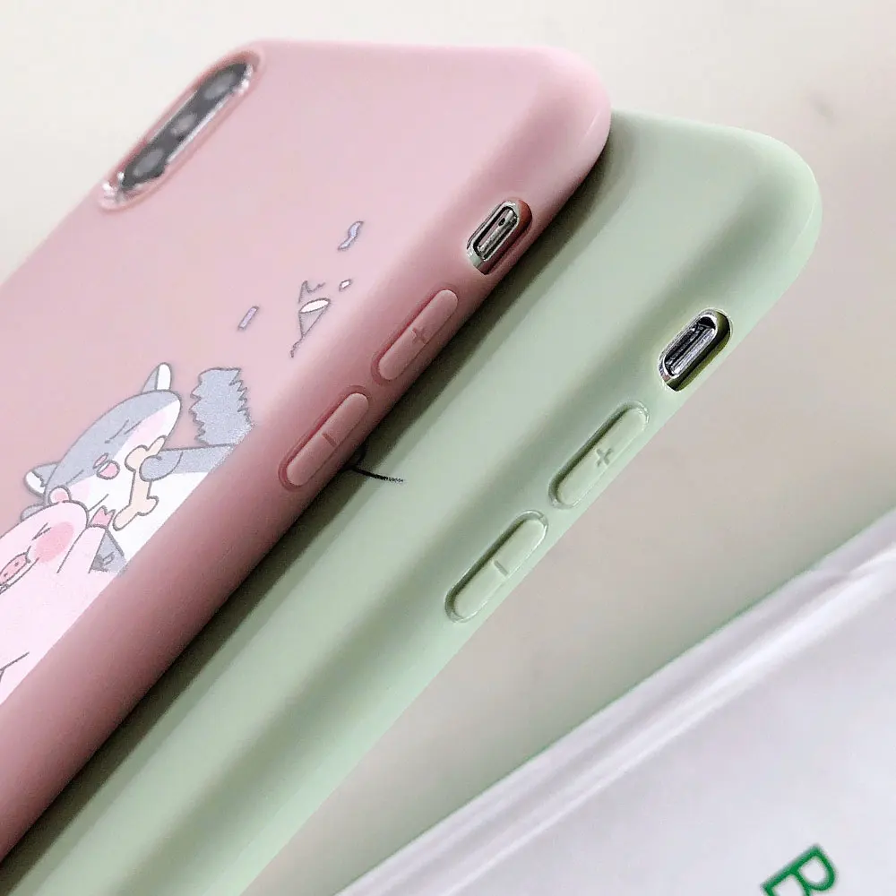 KISSCASE Cute Soft Cats Case For iPhone 7Plus 6 6s 7 8 X XR XS MAX TPU 6Plus Back Cover Plus Coque |