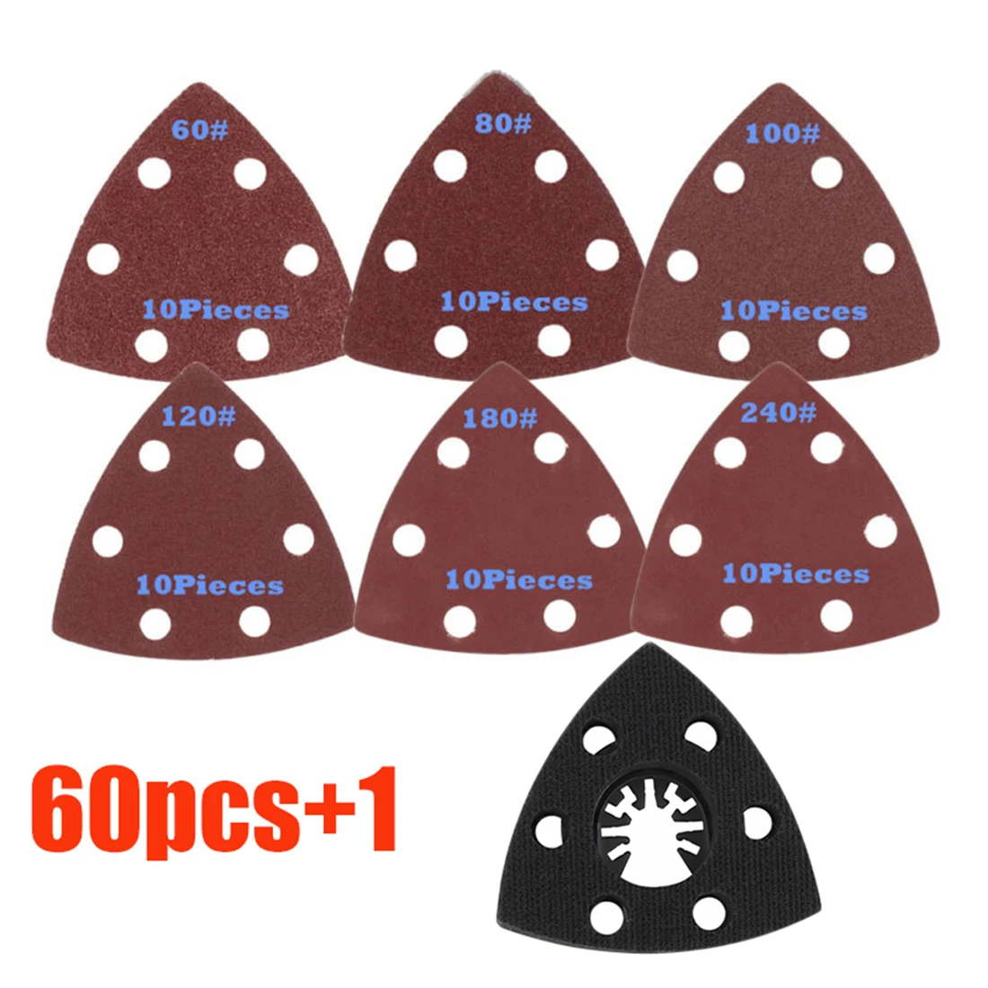 61 шт 100-240 решетки колеблющиеся мульти инструмент песочные бумаги лист набор для