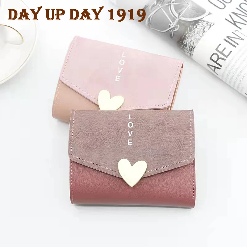 

Женские кошельки с застежкой Love, карманный кошелек, держатель для карт, кошелек в стиле пэчворк для женщин, мини-клатч, кошелек для монет, дер...