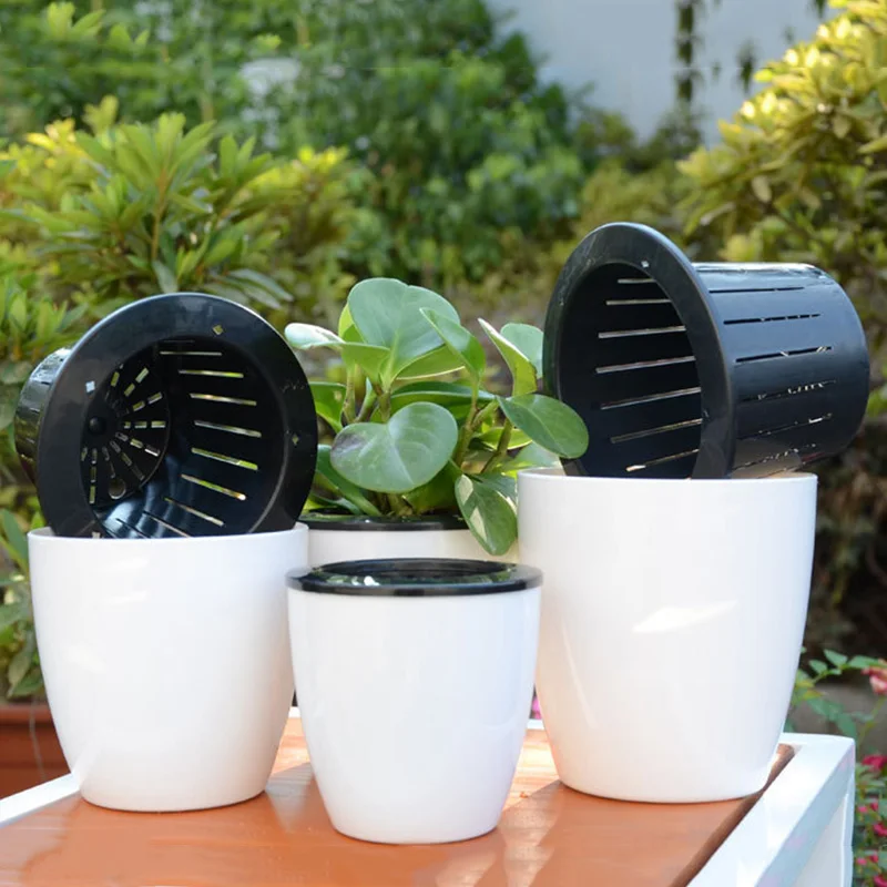 Открытый цветок самополивающаяся Горшок стол подарок дом PP настенный милый