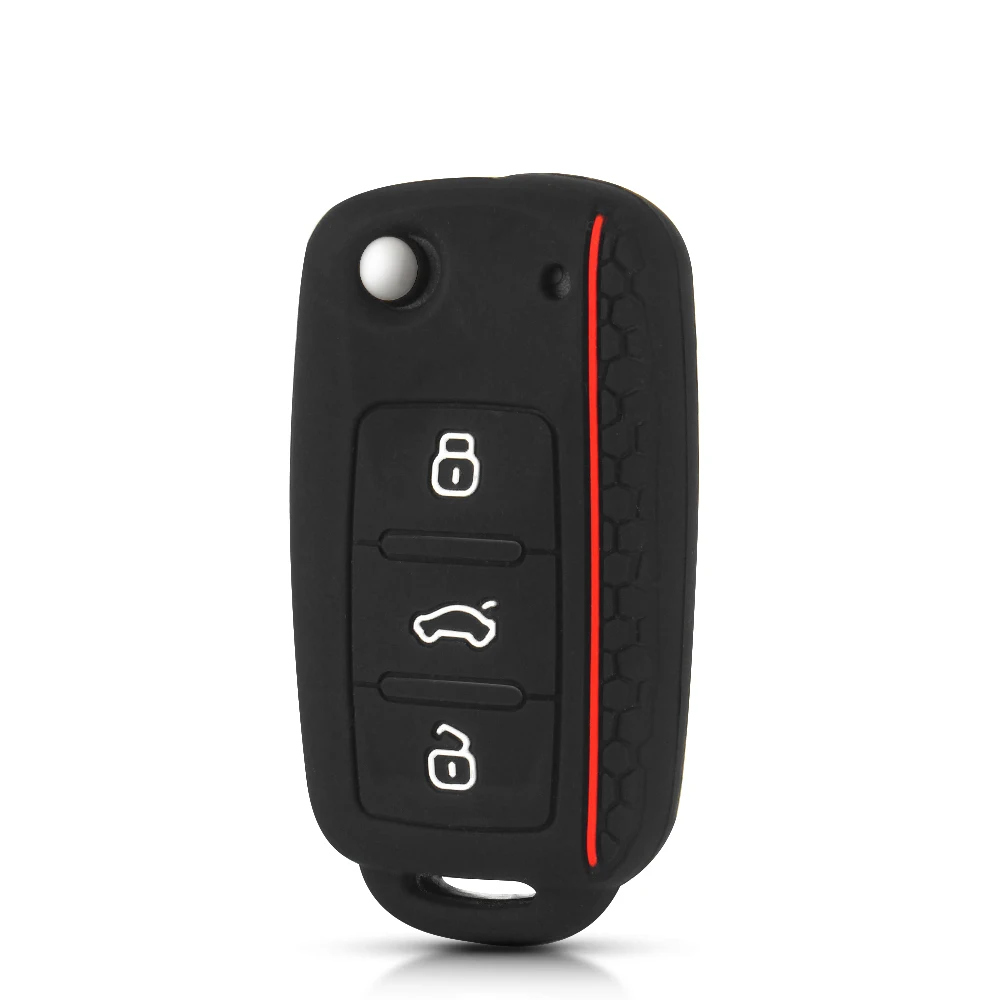 Dandkey 10 шт. силиконовый чехол для ключей от машины Skoda Octavia A5 Fabia Volkswagen VW Polo Golf Caravelle