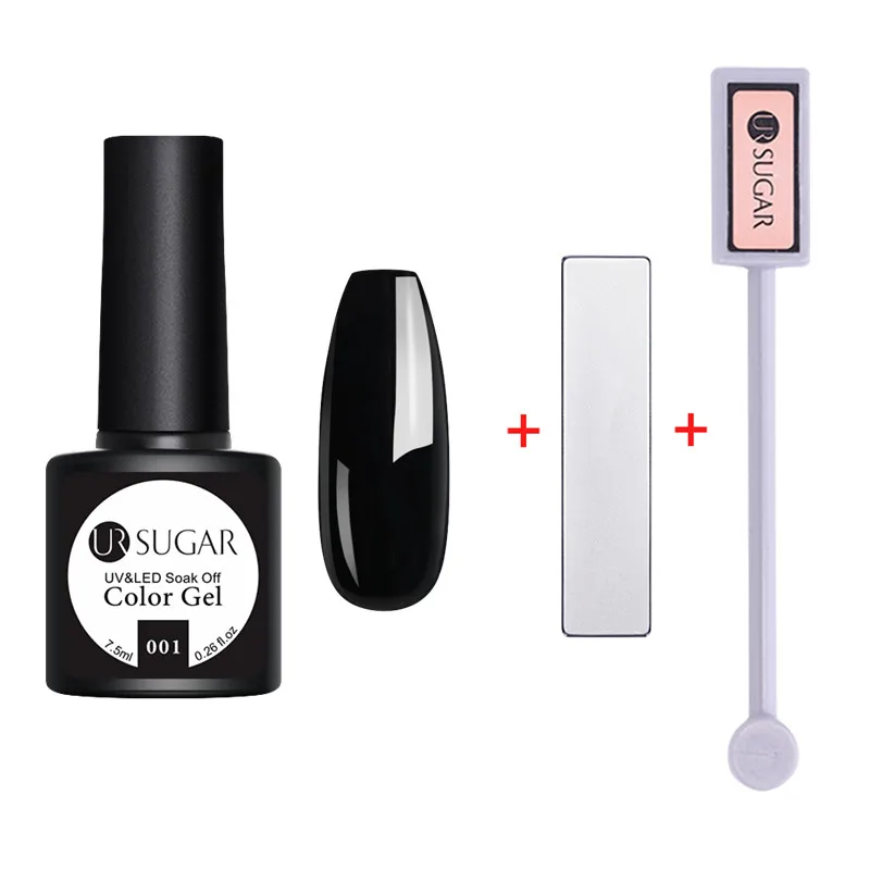 base 3pcs UR SUGAR 9D Chameleon Cat Eye Nail Gel Galaxy Magnetic Soak Off UV/LED Nail Varnish Semi Permanent Manicure Gel Lacquer 7.5ml - Цвет: base 3pcs