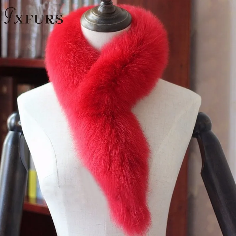 FXFURS шарф из натурального лисьего меха натуральный мех лисы меховой воротник кольцо глушитель женский меховой палантин шейный утеплитель 16 цветов