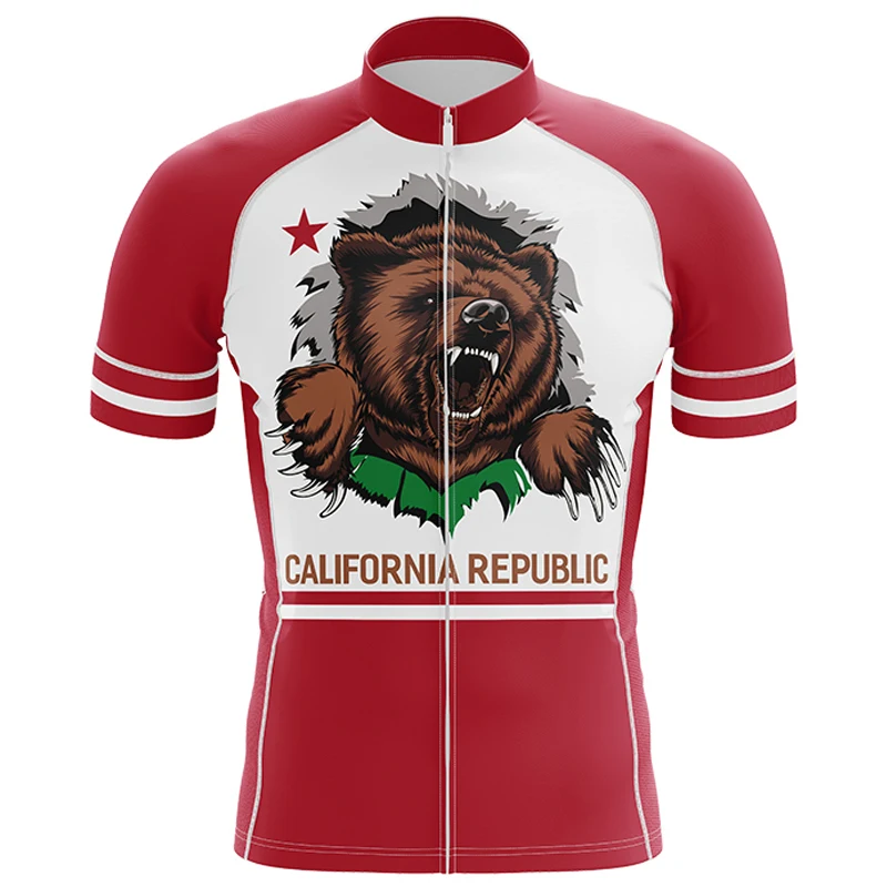 Лето California короткий рукав Pro Велоспорт Джерси горный велосипед одежда Maillot Ropa