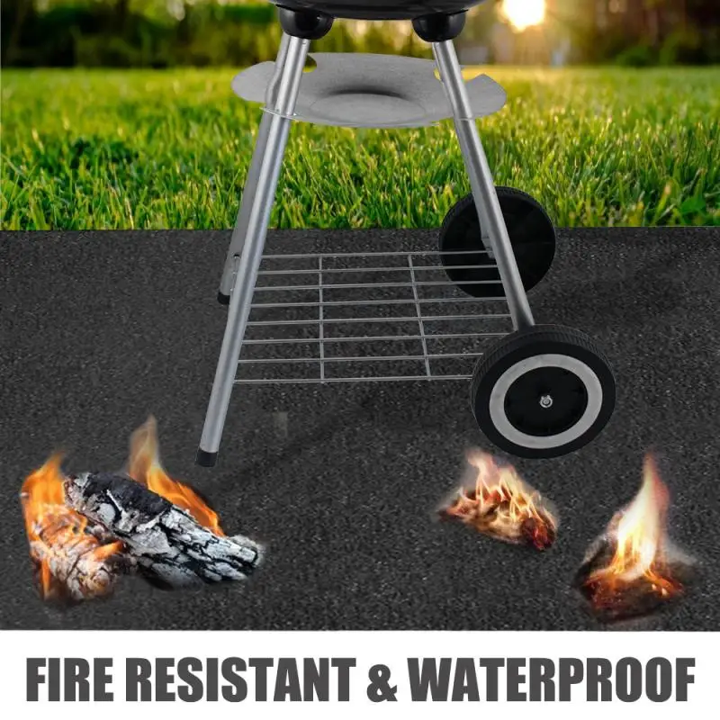 

BBQ Grill Mat Barbecue Outdoor Baking Fireproof Heat Resistant BBQ Grill Fireproof Mat Grass Floor Rug Camping Home Grill Mat