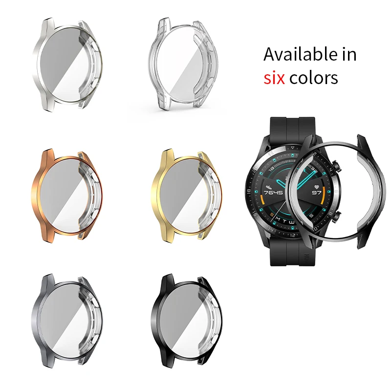 

1 Pcs Watch Case ForHuawei GT 2 Full Screen Protective Film Cover 46mm Soft TPU Material Silicone Side Sports Watch Bumper