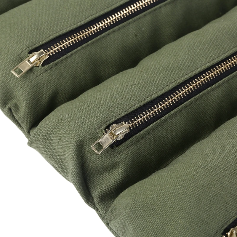 

Roll up Pouch with 5 Spacious Pockets Multi-Purpose Tool Organizer Tool Zipper Carrier Tote with Zipped Compartments 7XEA