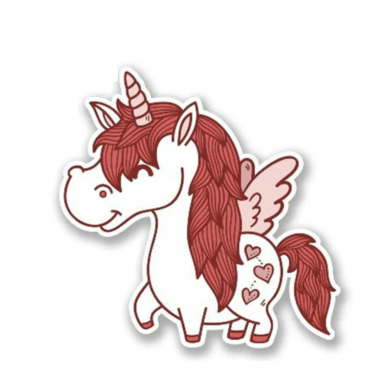 

W-0027 Cute Personality Unicorn Modeling Popular Car Stickers PVC Auto Motorcycle Laptop Decor Waterproof Cover Scratches Decals