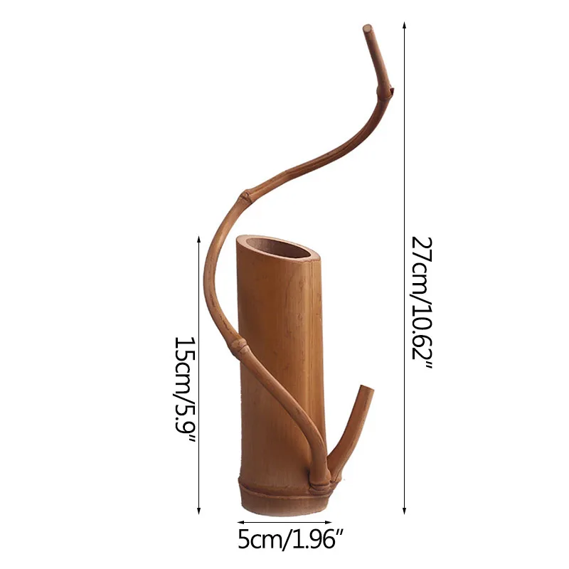 

Strongwell Pure Hand Crafts Dry Flower Arrangement Vintage Bamboo Vase Home Decoration Ornament Artware Photography Props Gifts