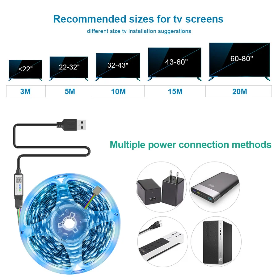 5V Bluetooth USB светодиодные ленты света 1 м 5 Luces Led 5050 bluetooth контролер RGB настольная