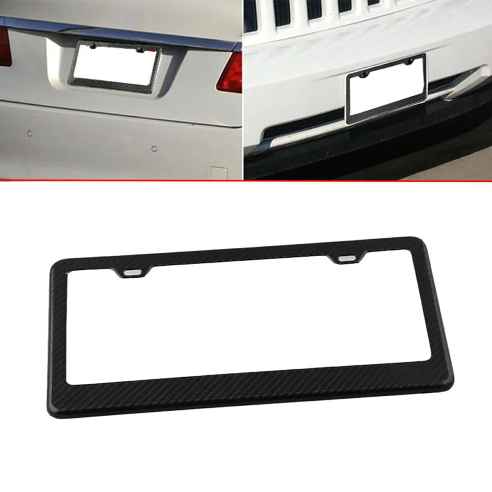 Черный чехол для автомобильного номерного знака из углеродного волокна с 2