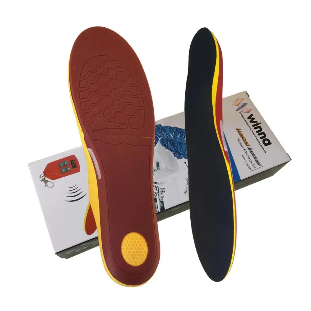 Remote Temperature Control Heating Insoles  Arch Support LED Display Electrically Heated Insoles  for Outdoor Sport Ski Climbing