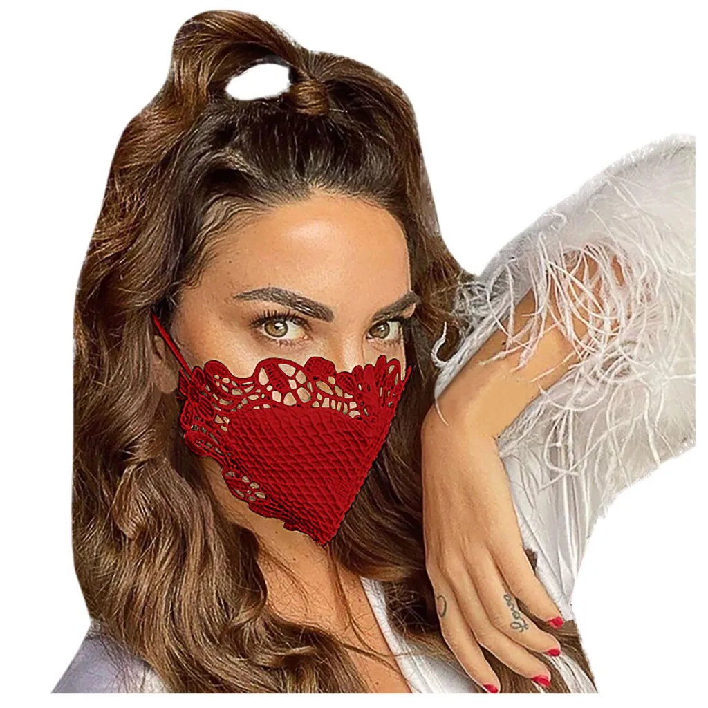 

Delicate Lace Applique Washable And Reusable Mouth Face Mask Mouth Mask Fashion Facemask Mascarilla masque #E1