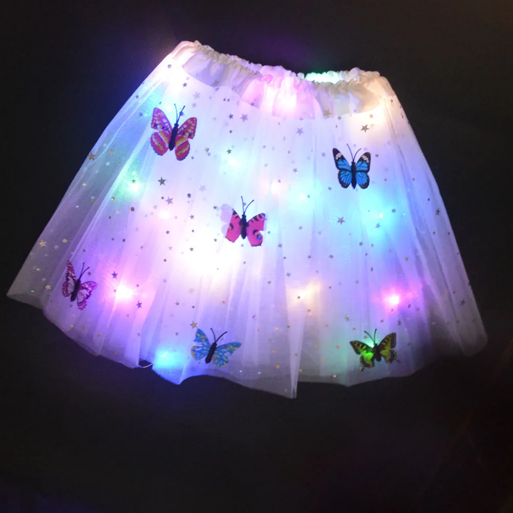 Светодиодная подсветка для женщин и девушек светящаяся юбка пачка со звездой
